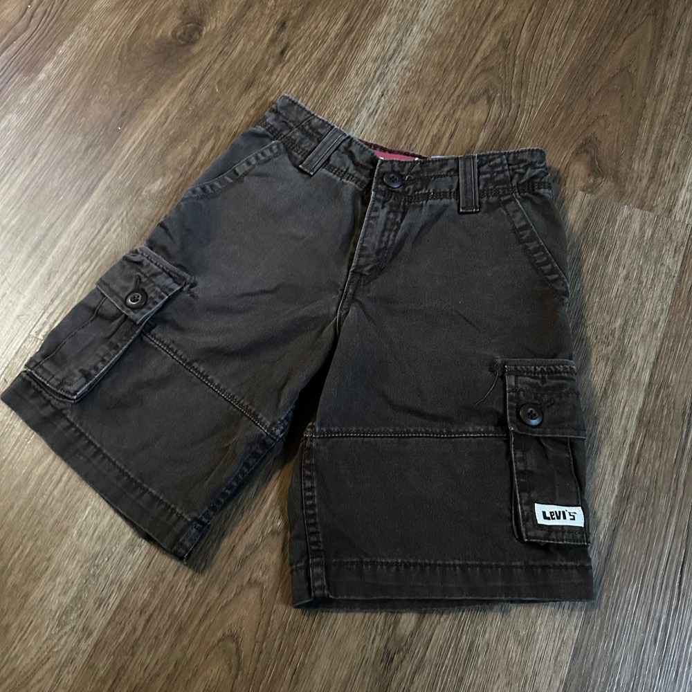 Levis Cargo Shorts Boys Size 8 Regular Brown Good Utility Cotton W24